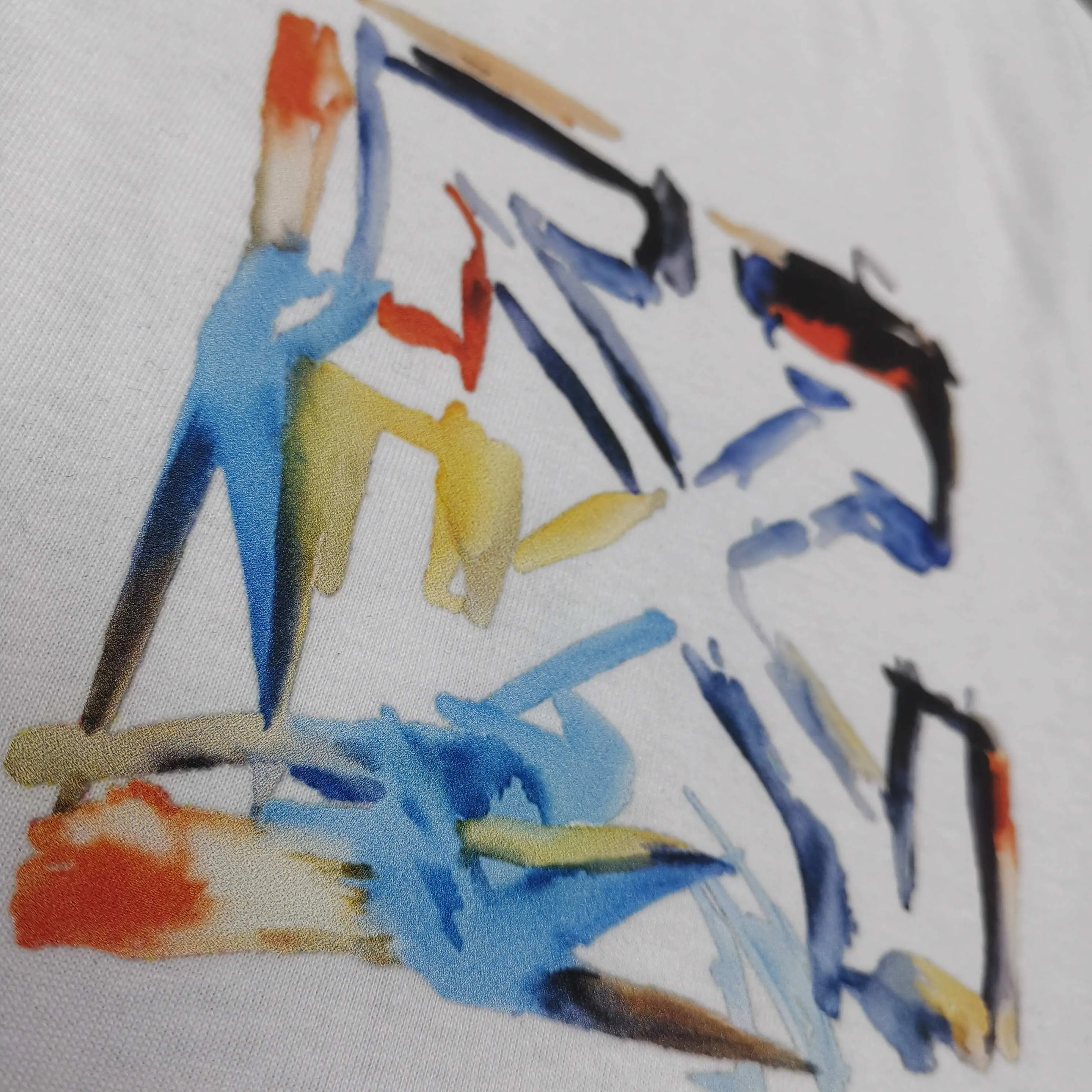 Top version ❤️off white new loose version colorful painted letters short-sleeved T-shirt Size: S M L XL Color: Black White P240